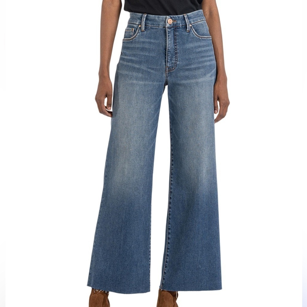 KUT Kloth Meg Fab Ab Wide Leg Jeans Size 14L